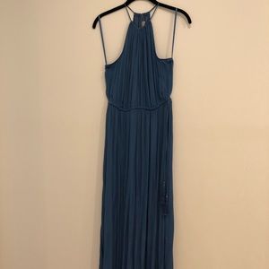 Ann Taylor Loft blue halter maxi dress